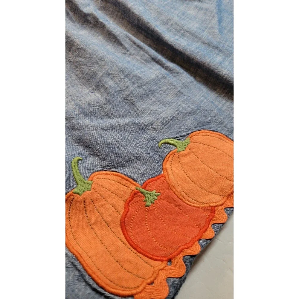 Gymboree Autumn Adventures Girls Pumpkin Chambray Denim Jumper Dress Size 6